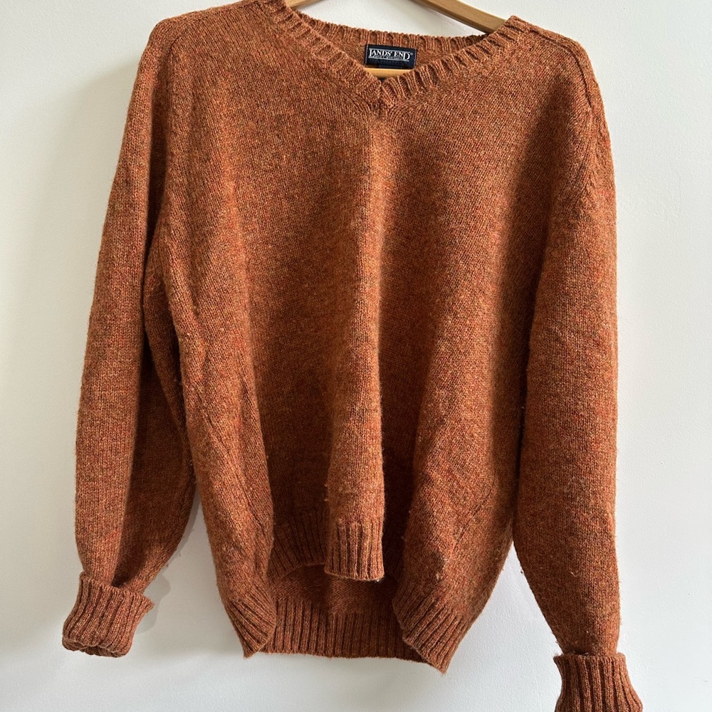 100% Wool Rust Orange Knit Sweater